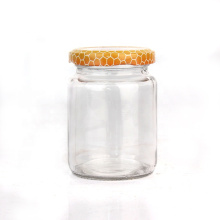 Factory sale Empty 6oz 180ml glass honey jam storage bottle with screw metal lid